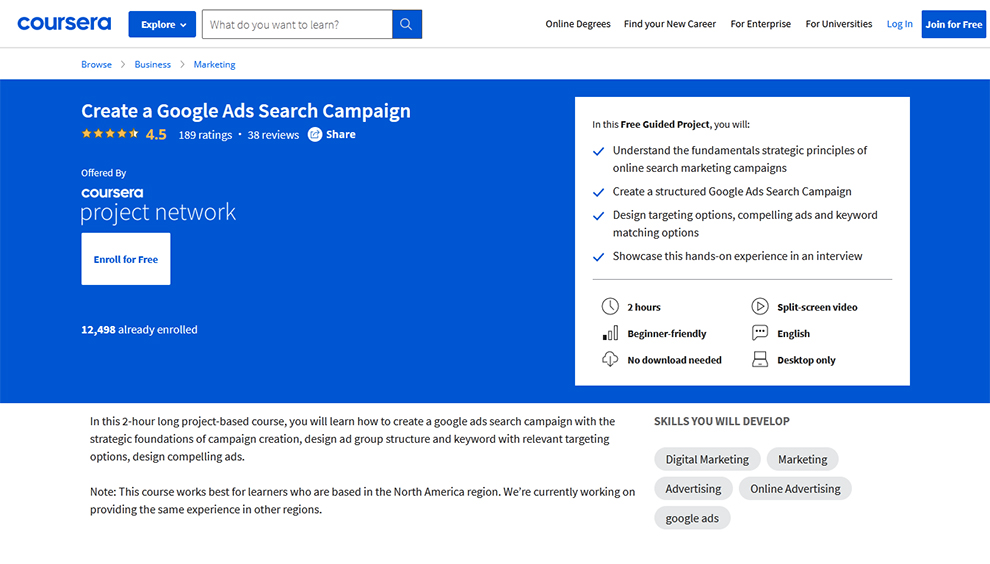 Create a Google Ads Search Campaign