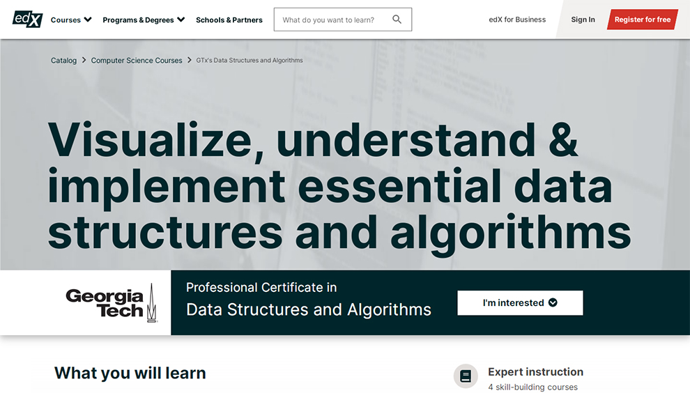 Data Structures and Algorithms – by Georgia Tech