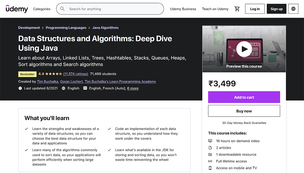 Data Structures and Algorithms: Deep Dive Using Java