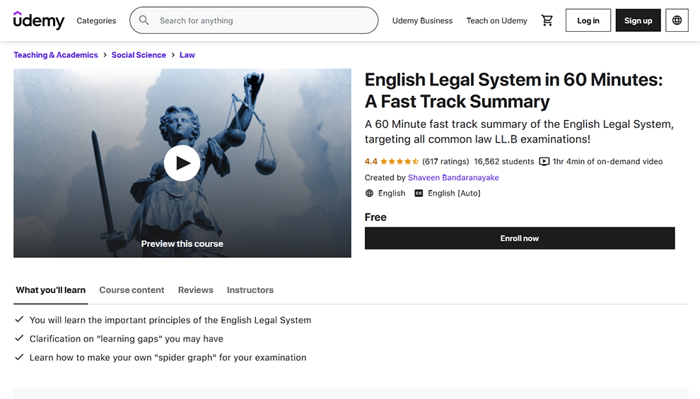 English Legal System in 60 Minutes: A Fast Track Summary