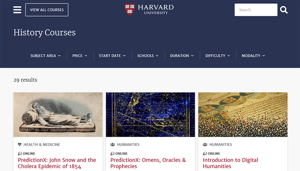 Harvard's History Courses