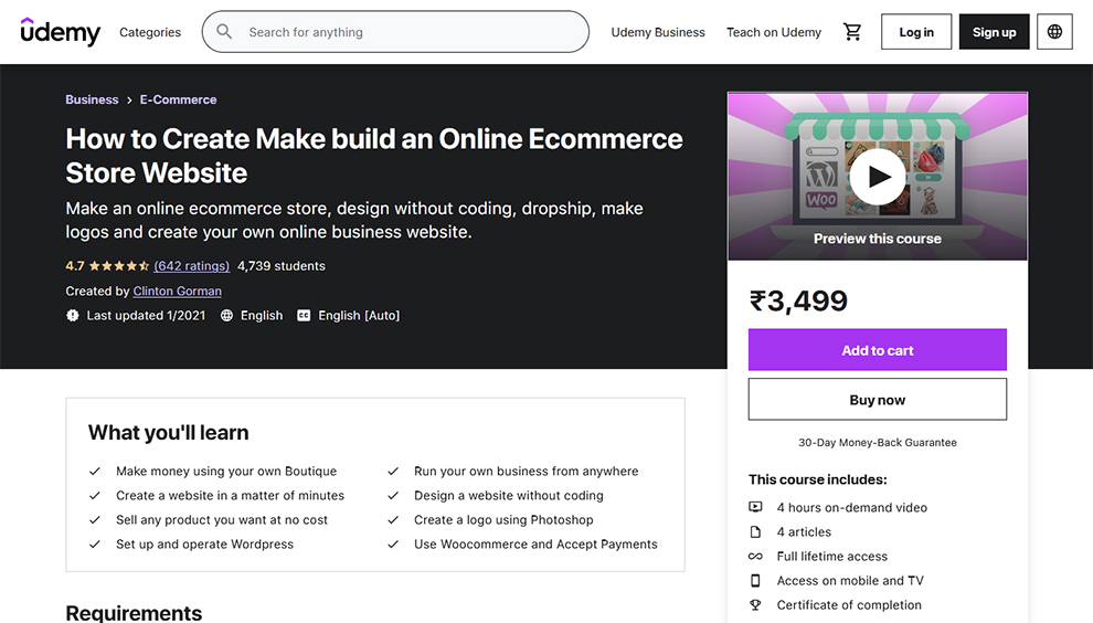 How to Create Make build an Online Ecommerce Store Website 