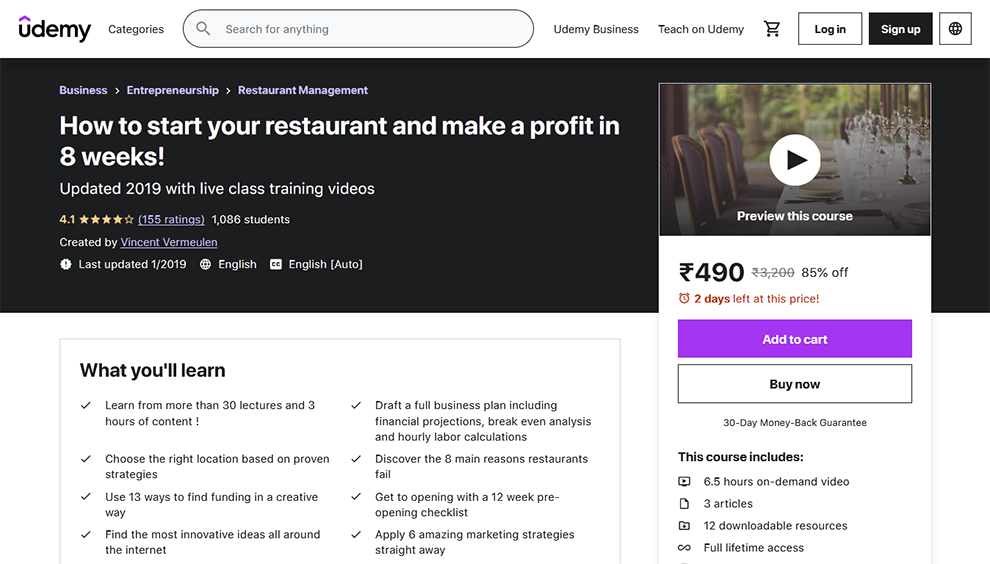 How to start your restaurant and make a profit in 8 weeks