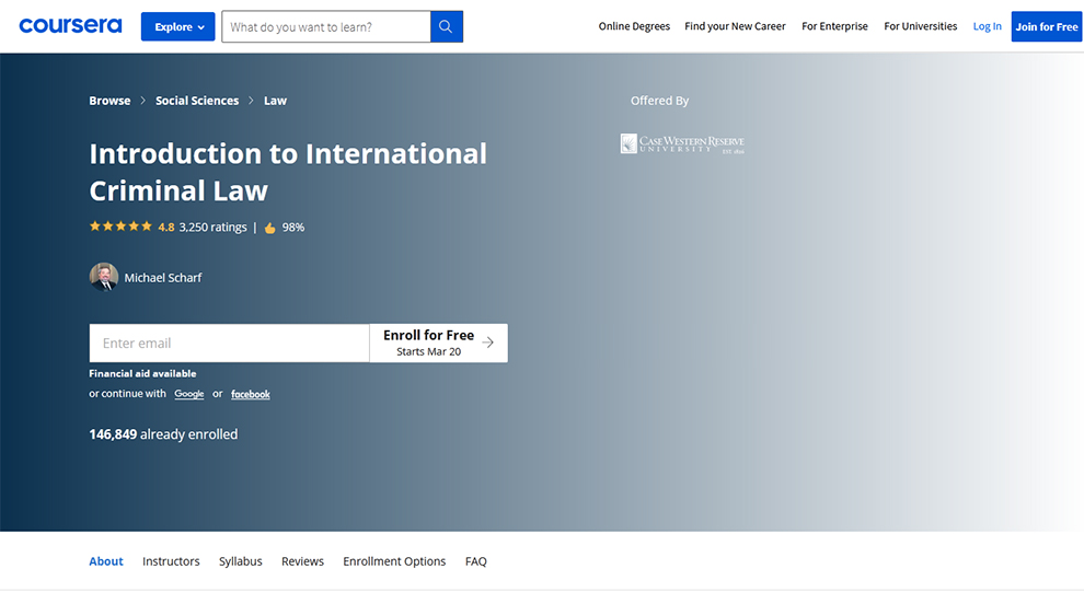 Introduction to International Criminal Law – by Case Western Reserve University