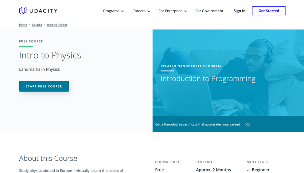 Introduction to physics by Udacity