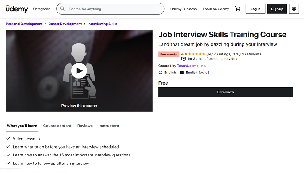  Job Interview Skills Training Course
