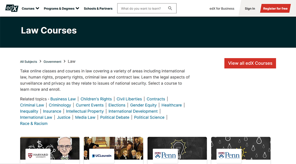 Law Courses – [edX]