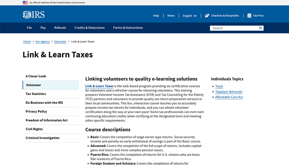 Link & Learn Taxes