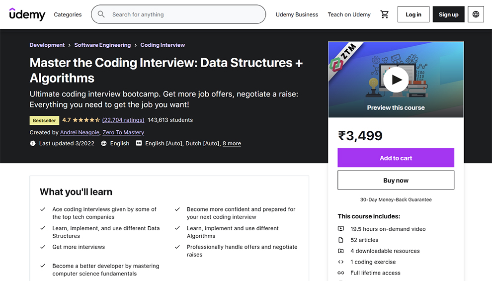 Master the Coding Interview: Data Structures + Algorithms