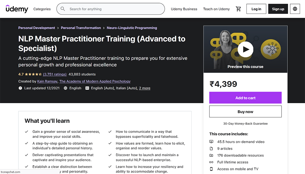 NLP Master Practitioner Training