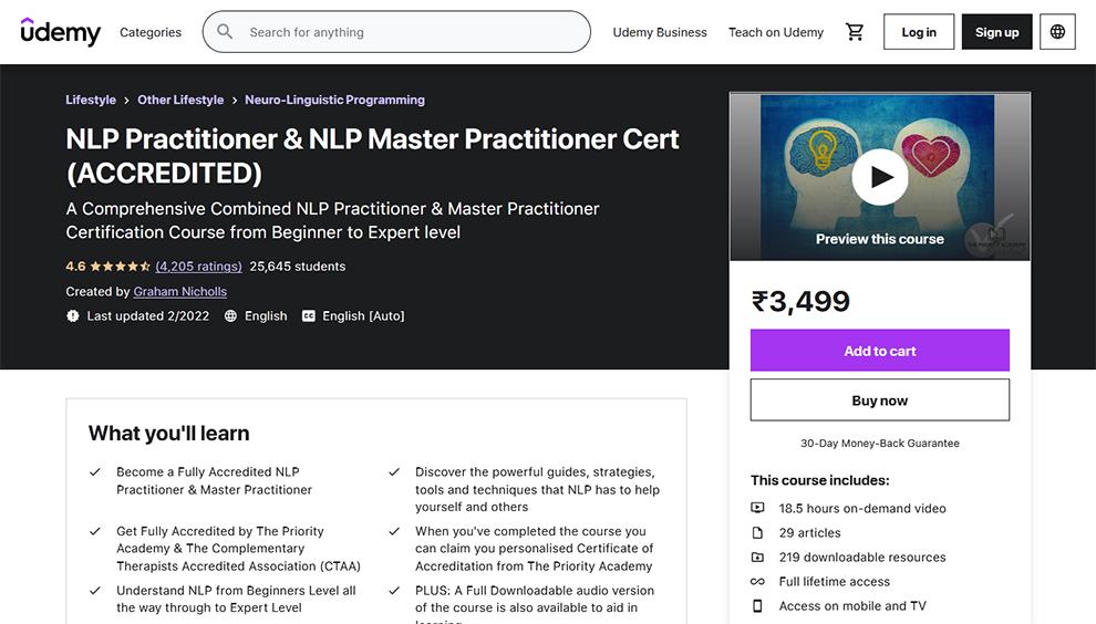 NLP Practitioner and NLP Master Practitioner Certification