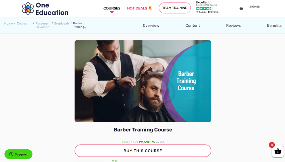 One Education's Barber Training Course