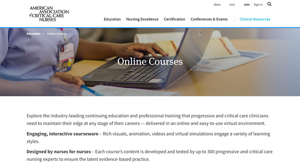 Online Courses by American Association of Critical-Care Nurses