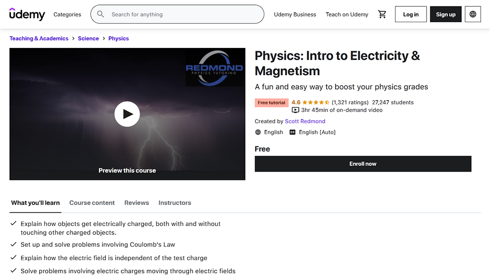 Physics: Intro to Electricity & Magnetism