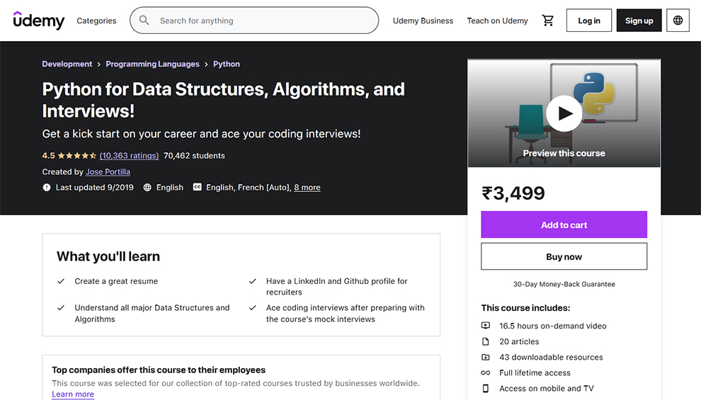 Python for Data Structures, Algorithms, and Interviews