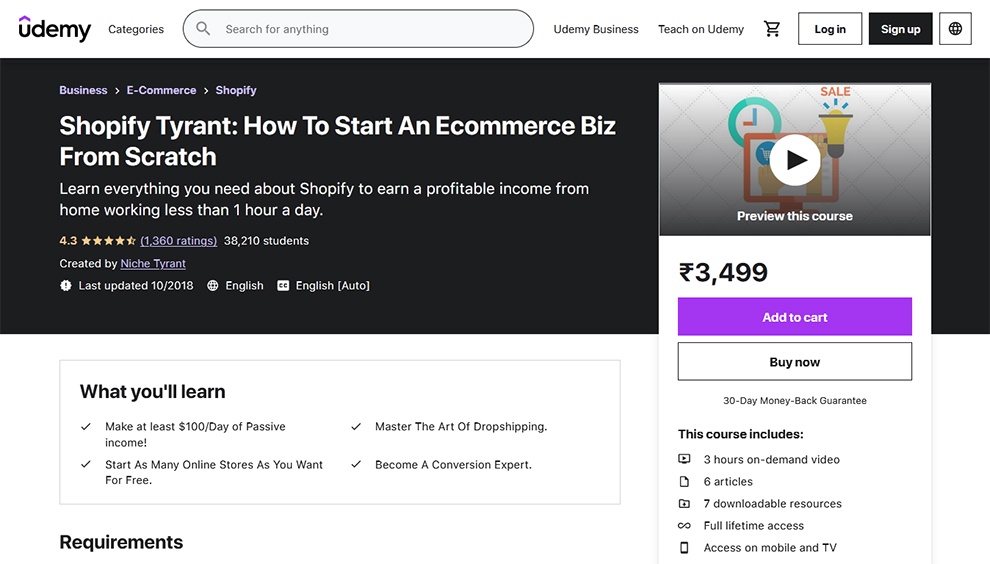 Shopify Tyrant: How To Start An ECommerce Biz From Scratch