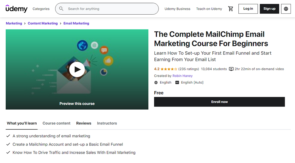 The Complete MailChimp Email Marketing Course For Beginners