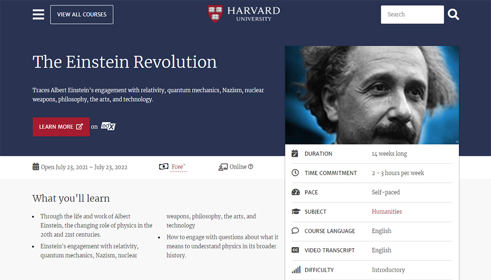 The Einstein Revolution from Harvard University