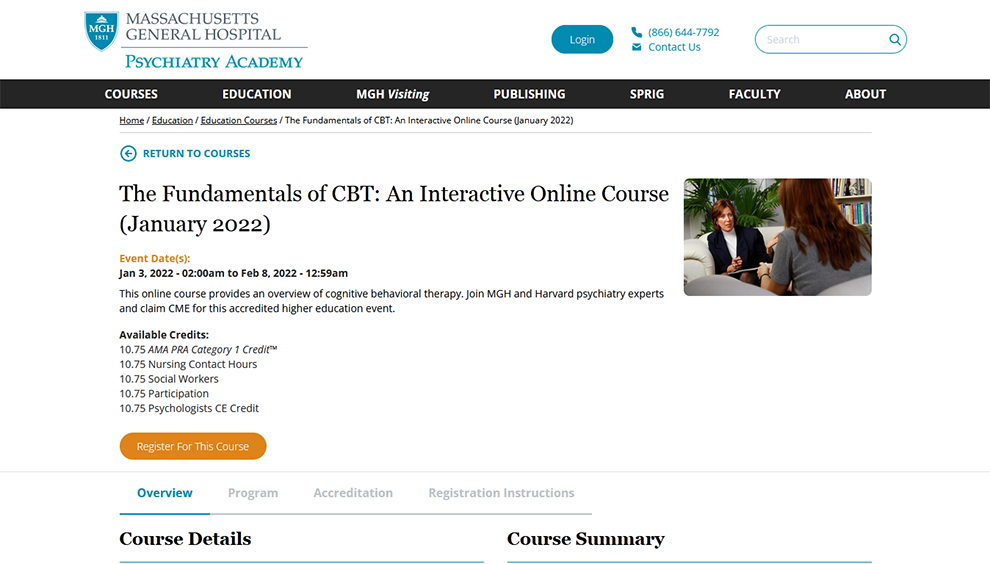 The Fundamentals of CBT: An Interactive Online Course