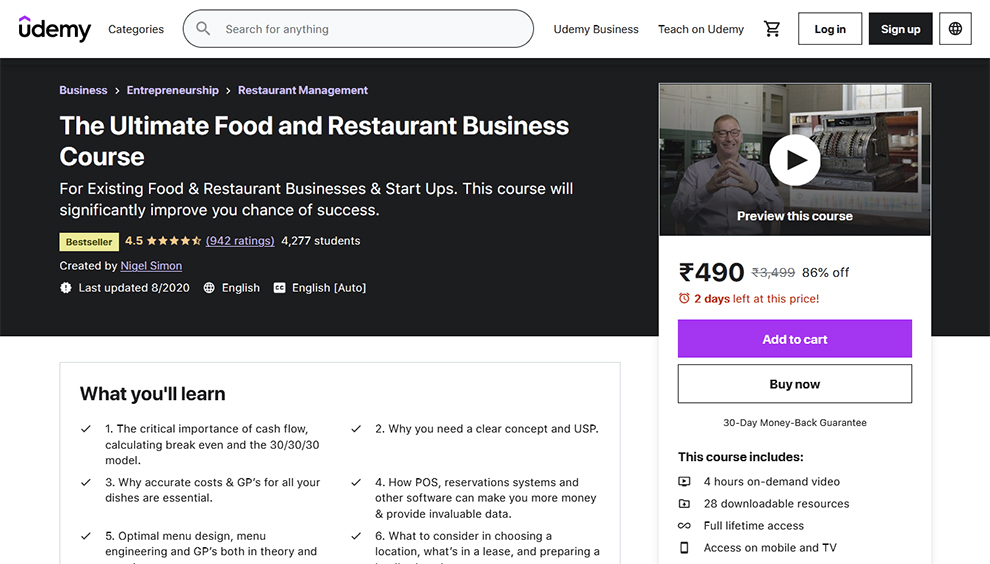 The Ultimate Food and Restaurant Business Course