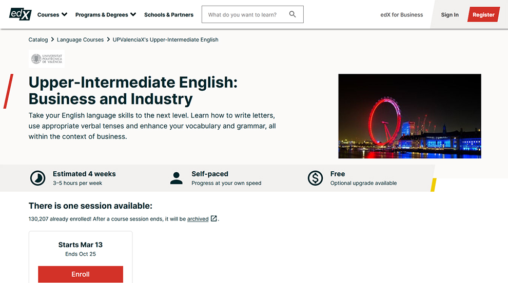 Upper-Intermediate English: Business and Industry by edX courses