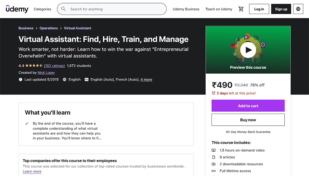 Virtual Assistant: Find, Hire, Train and Manage