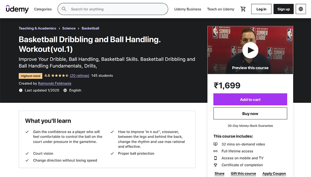 Basketball Dribbling and Ball Handling. Workout(vol.1)