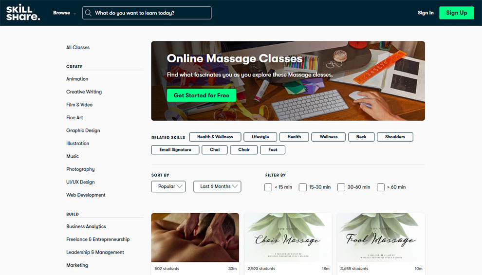 Best Online massage classes