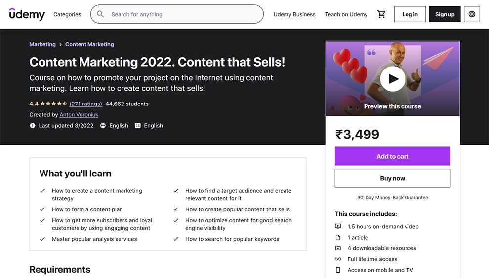 Content Marketing 2022. Content that Sells