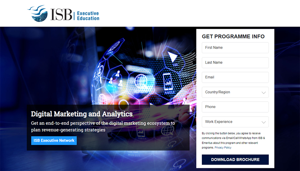 Digital Marketing and Analytics – ISB Executive Education