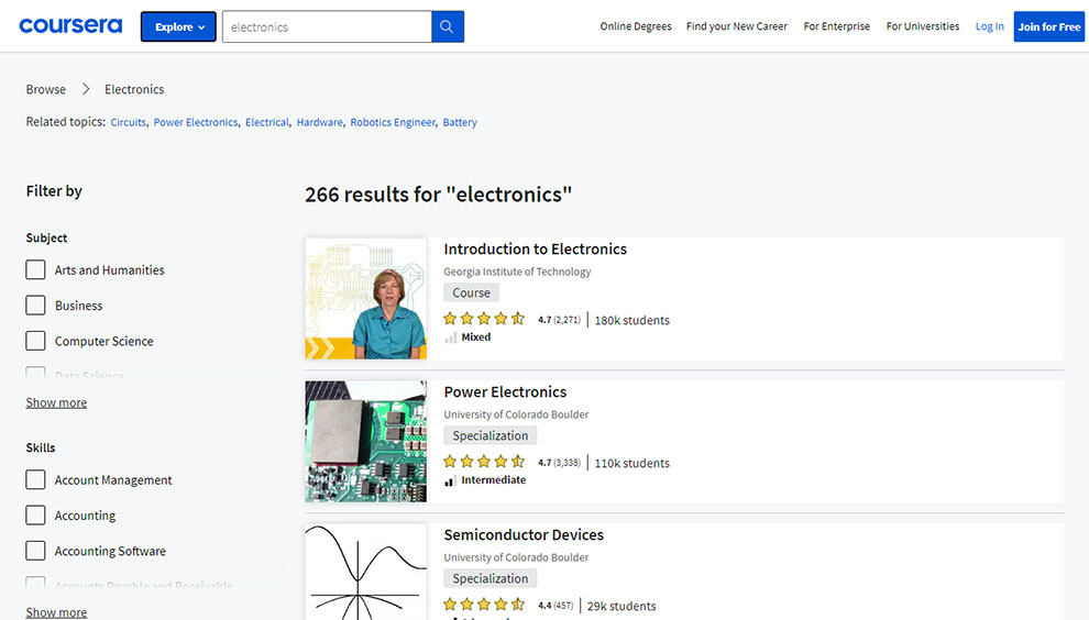 Electronics Courses