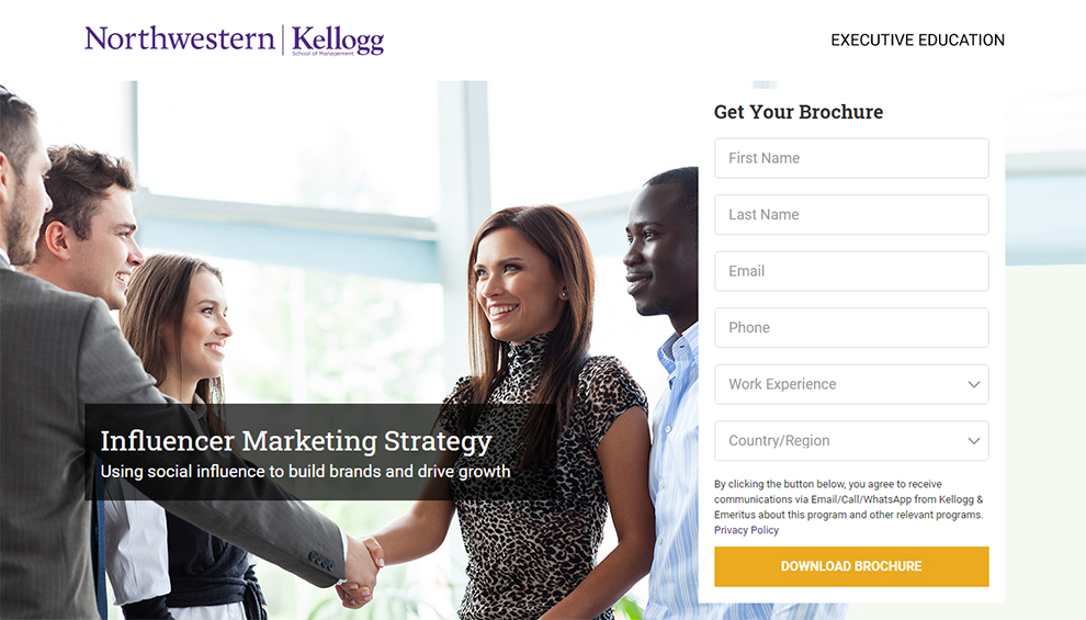 Influencer Marketing Strategy Offered by Kellogg Executive Education