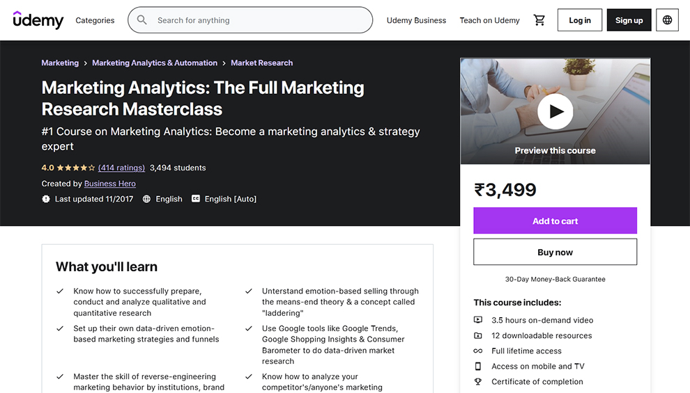 Marketing Analytics: The Full Marketing Research Masterclass