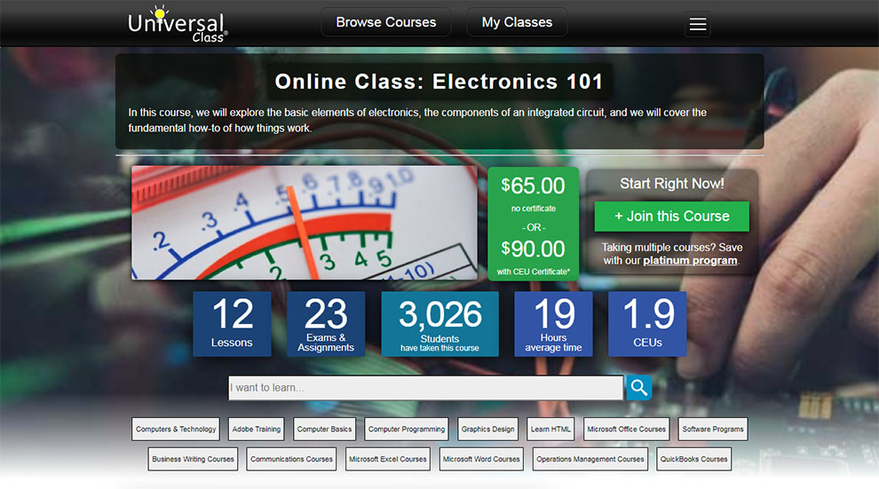 Online Class: Electronics 101