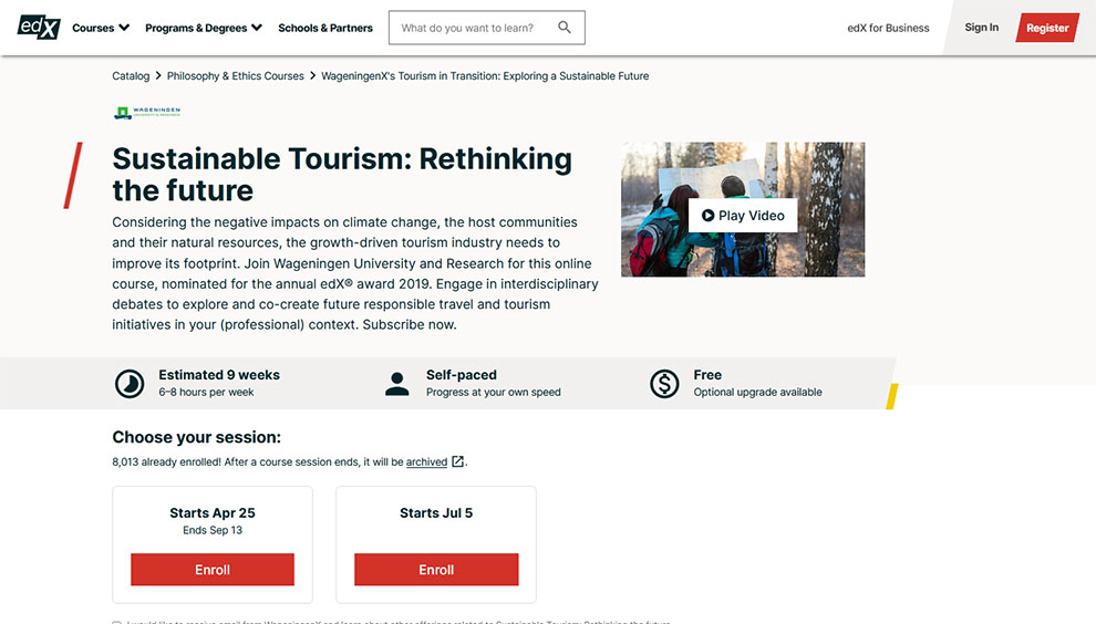 Sustainable Tourism: Rethinking the future by Wageningen University