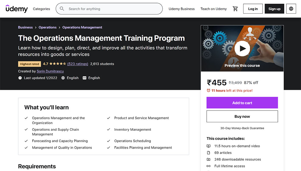 The Operations Management Training Program