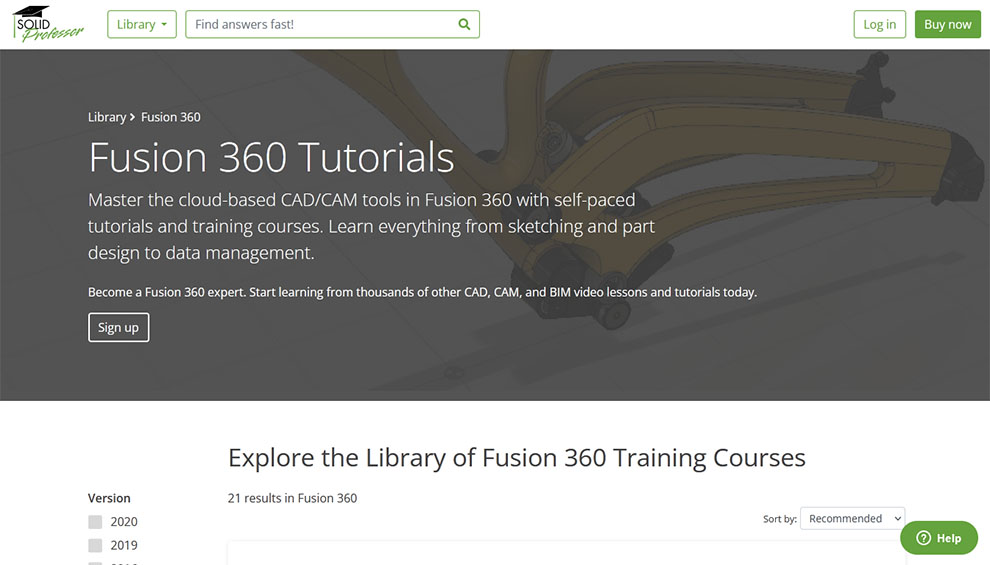 Library of Fusion 360 Training Courses