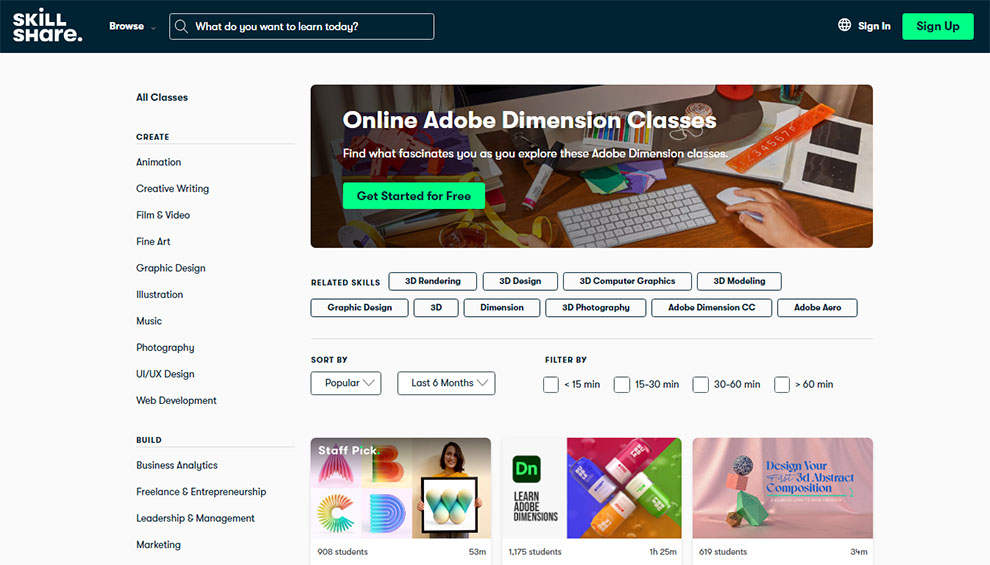 Online Adobe Dimension Classes