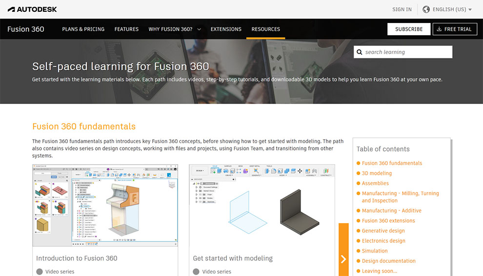 Self-paced learning for Fusion 360