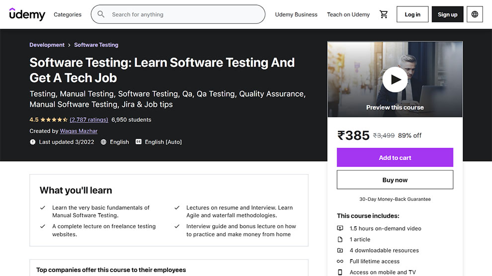 Software Testing: Learn Software Testing And Get A Tech Job
