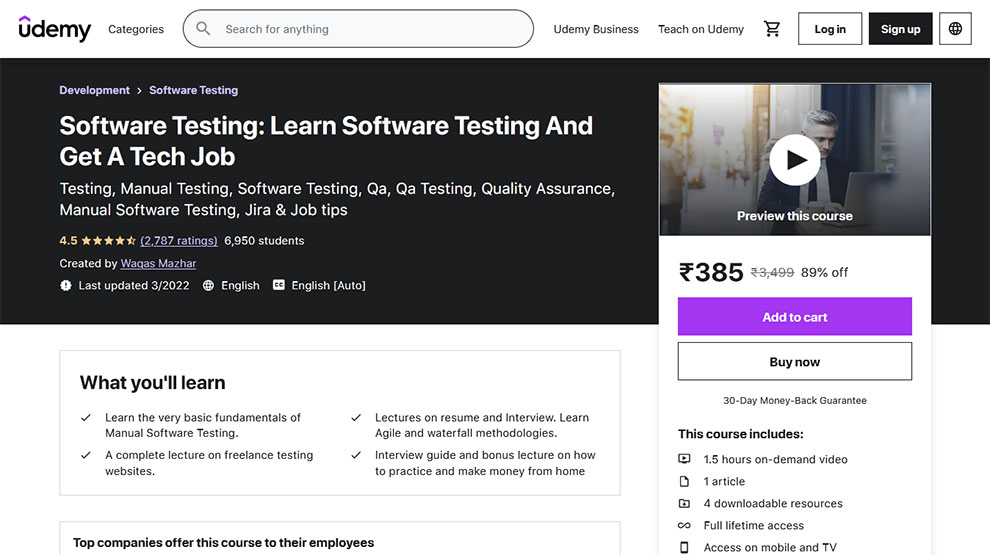 Software Testing: Learn Software Testing And Get A Tech Job
