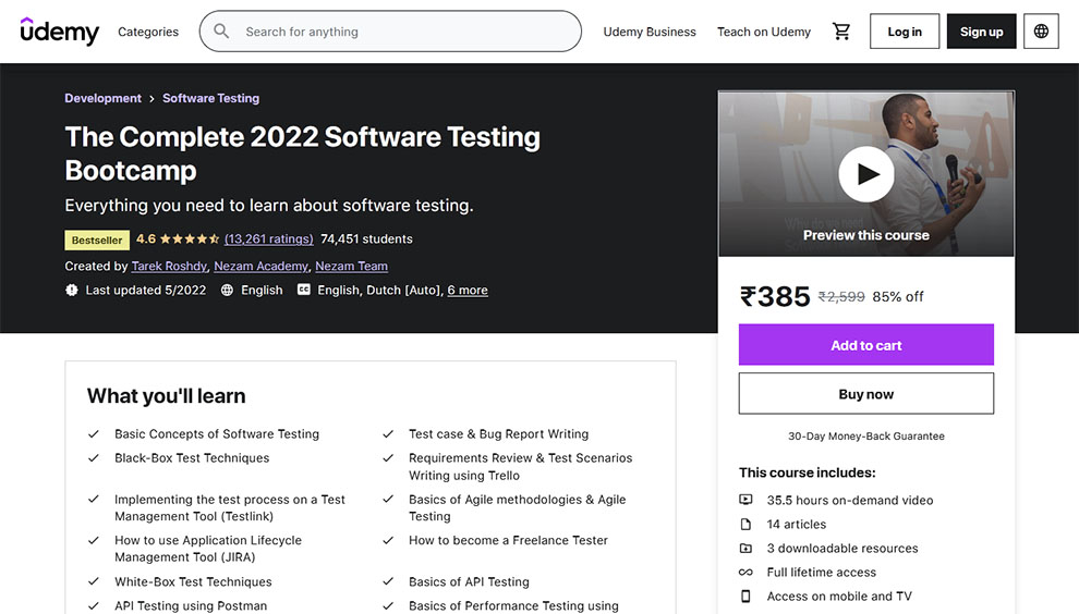 The Complete 2022 Software Testing Bootcamp