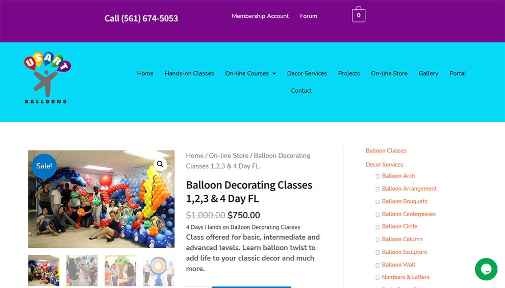 Balloon Decorating Classes 1,2,3 & 4 Day FL – Offered by USART Balloons