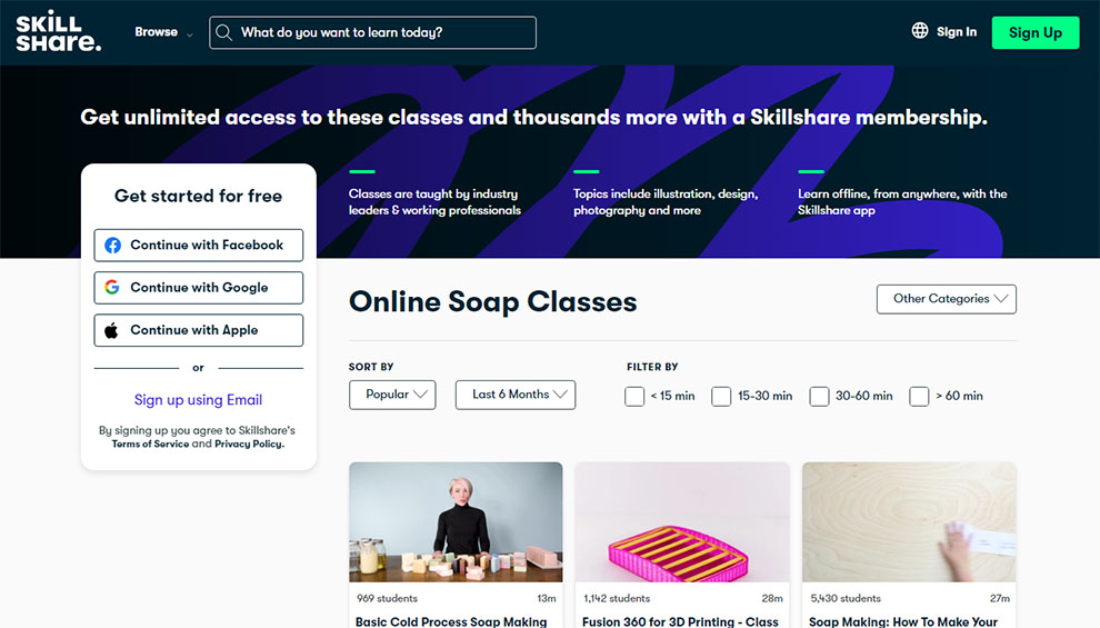 Online Soap Classes