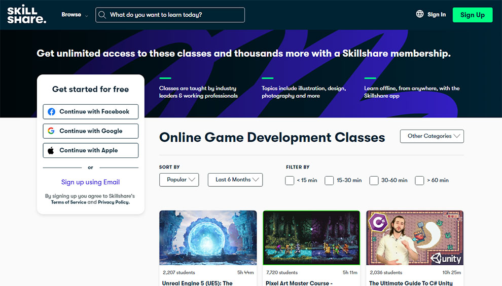 Online Game Development Classes