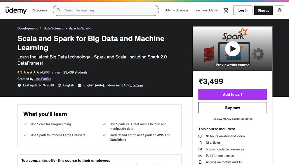 Scala and Spark for Big Data and Machine Learning