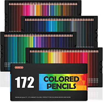 172 Colored Pencils, Shuttle Art Soft Core Color Pencil Set for Adult Coloring Books Artist Drawing Sketching Crafting