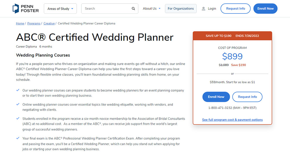 ABC® Certified Wedding Planner Classes - Penn Foster