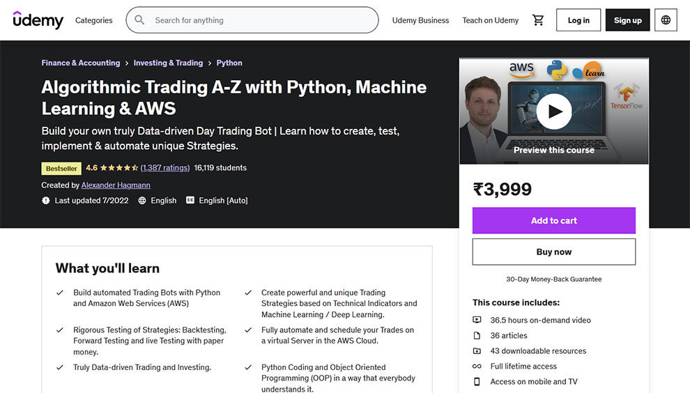Algorithmic Trading A-Z with Python, Machine Learning & AWS