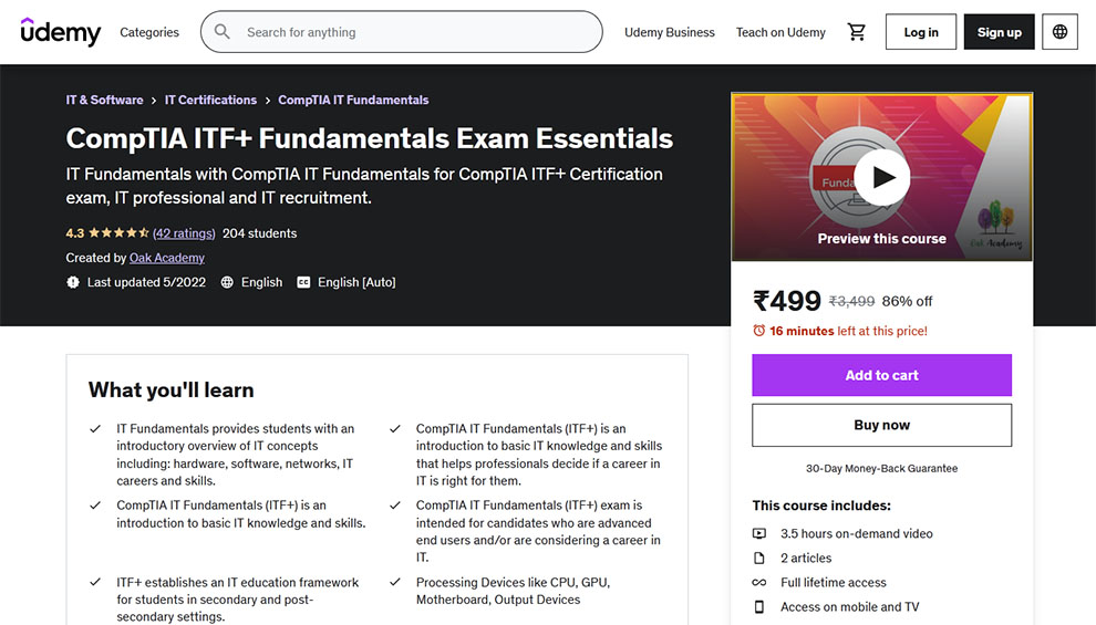 10 Best CompTIA IT Fundamentals Certification Prep Courses - TangoLearn